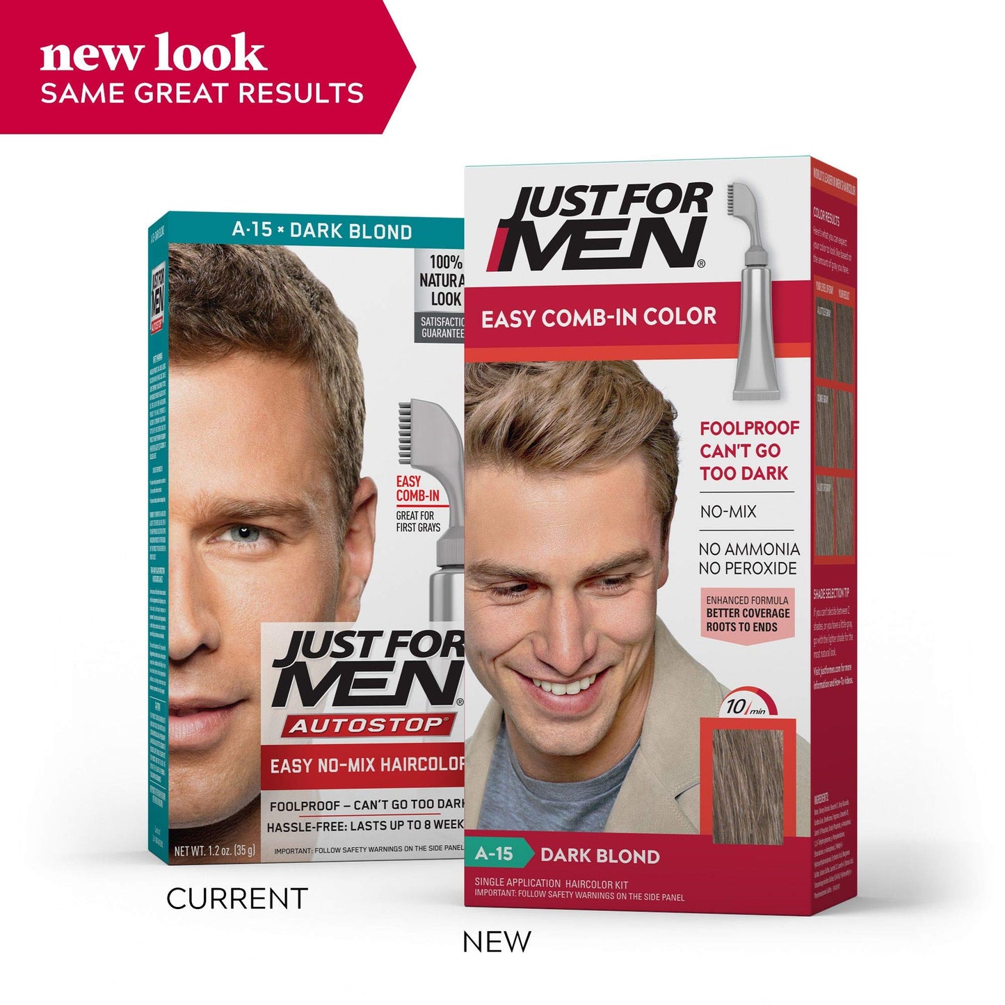 JUST FOR MEN AutoStop Haircolor, Dark Blond A-15 (4 Pack)