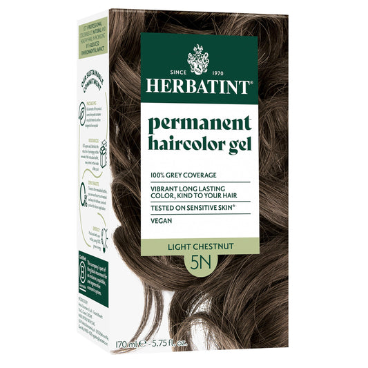 Herbatint 5N Light Chestnut Permanent Hair Dye For Women - For Up To 100% Gray Coverage of Resistant Gray Hair - Ammonia-Free, Alcohol-Free & Vegan Beauty & Personal Care Herbatint