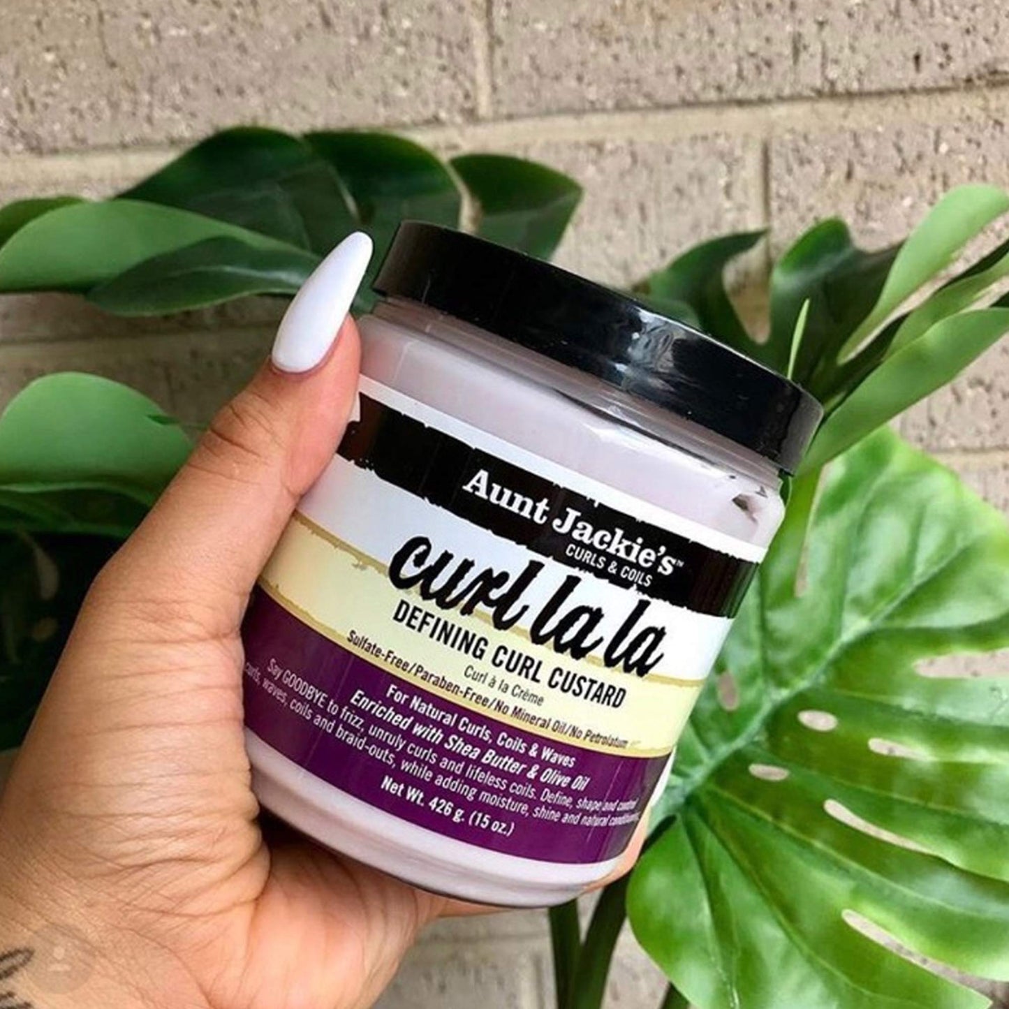 Aunt Jackie's Hair Styling Agent Curl Custard, 18 oz - For Natural Hair Curls, Coils and Waves, Enriched with Shea Butter and Olive Oil