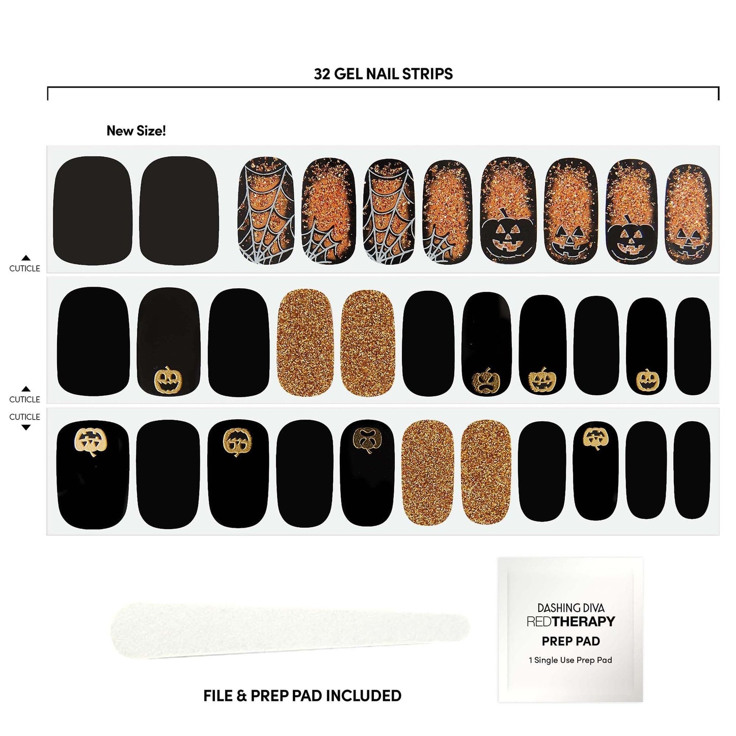 Dashing Diva Gloss Halloween Nail Strips - Twisted Nightmare | UV Free, Long Lasting, Cute Halloween Gel Nail Stickers | Contains 32 Nail Wraps, 1 Beauty & Personal Care Dashing Diva