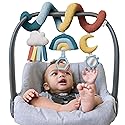 Itzy Ritzy Spiral Car Seat & Stroller Activity Toy - Stroller & Car Seat Toys for Ages 0 Months and Up - Hanging Toys Include Clinking Rings, Mirror…