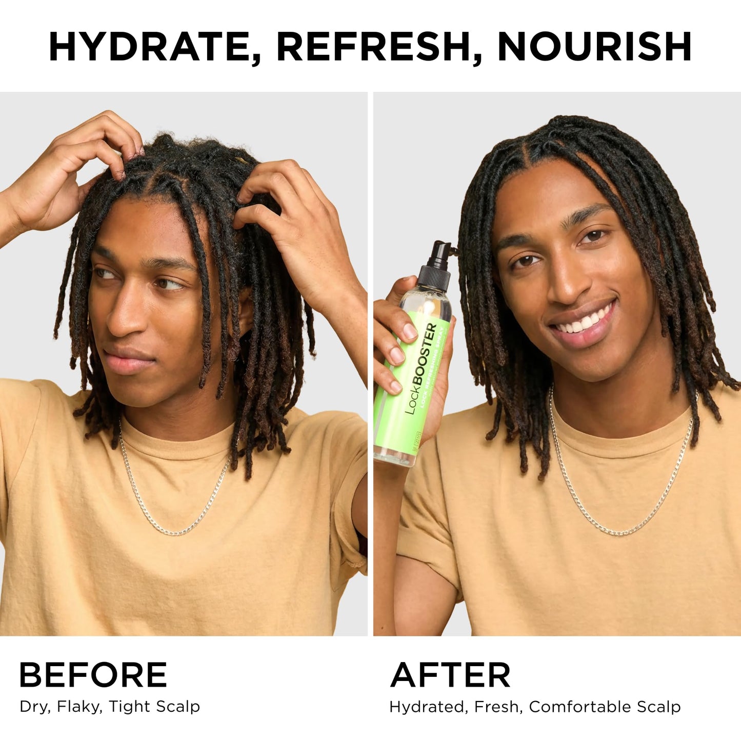 Style Factor LockBOOSTER Lock Refreshing Spray - Hydrating & Cooling Mist for Braids, Locs & Twists - Alcohol-Free Formula with Peppermint -Refresh