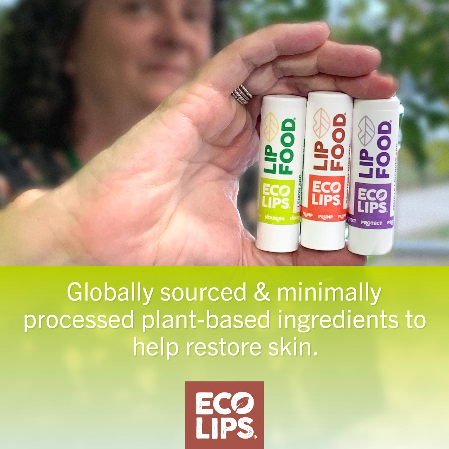 Eco Lips Lip Food - Nutrient Dense & Organic Lip Balm (Nourish, Plump and Protect) | Golden Jojoba, Cocoa Butter & Coconut Oil | Organic, Cruelty-Free