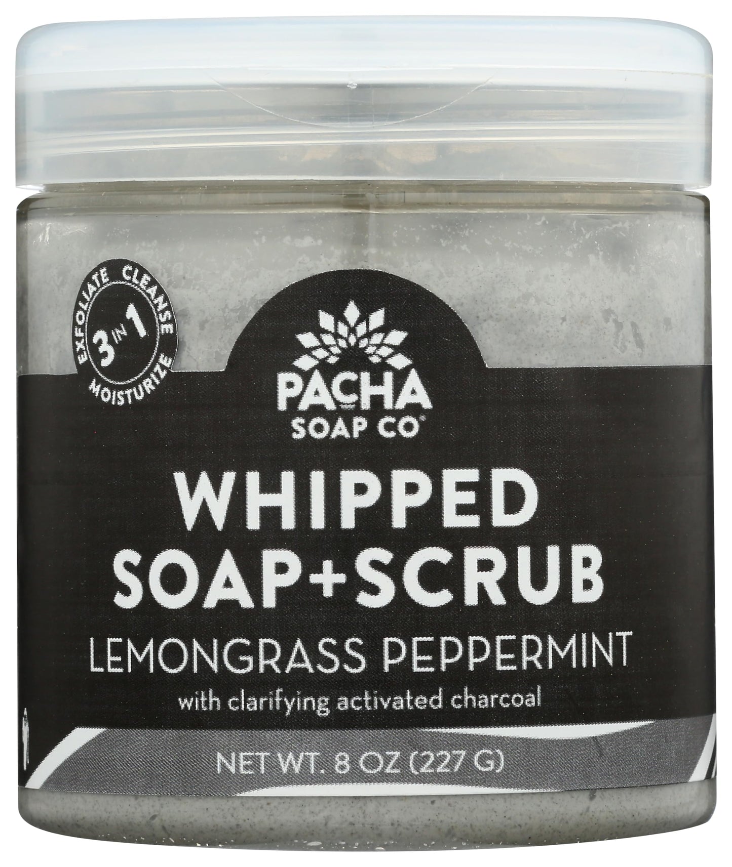 PACHA SOAP Lemongrass Peppermint Whipped Soap Scrub, 8 OZ