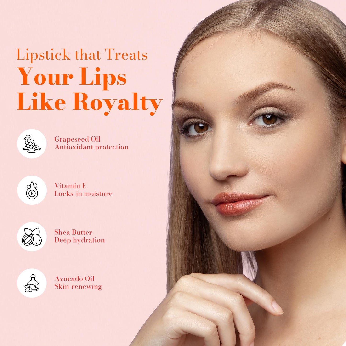 Juwel Cosmetics Frosted Finish Lipstick, Long Wear Moisture-Rich Shades with Natural Minerals, Matte Lipstick Contains Shea Butter, Grapeseed &