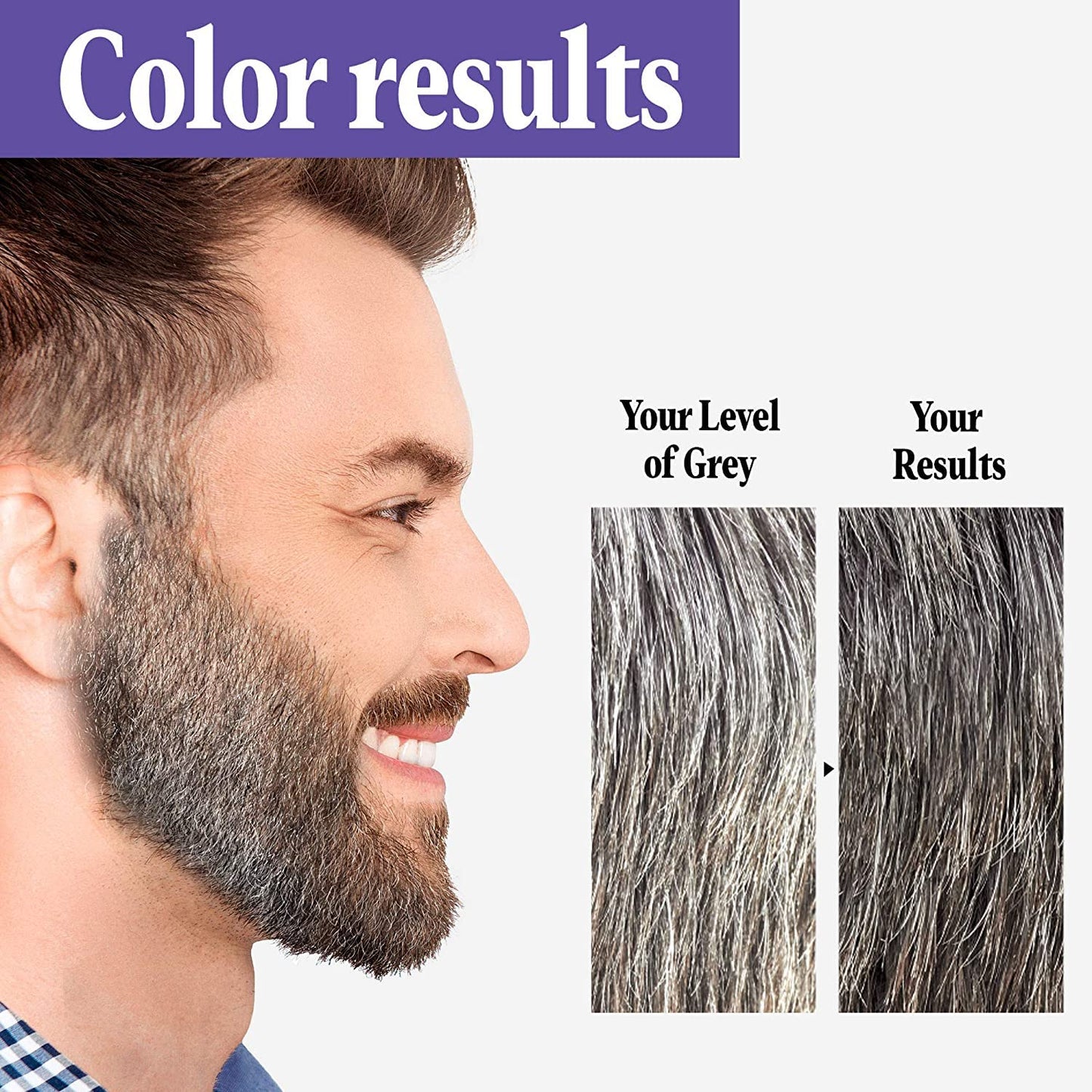 Just For Men Touch of Gray Mustache & Beard, Beard Coloring for Gray Hair with Brush Included for Easy Application, Light & Medium Brown B-25/35, Pack