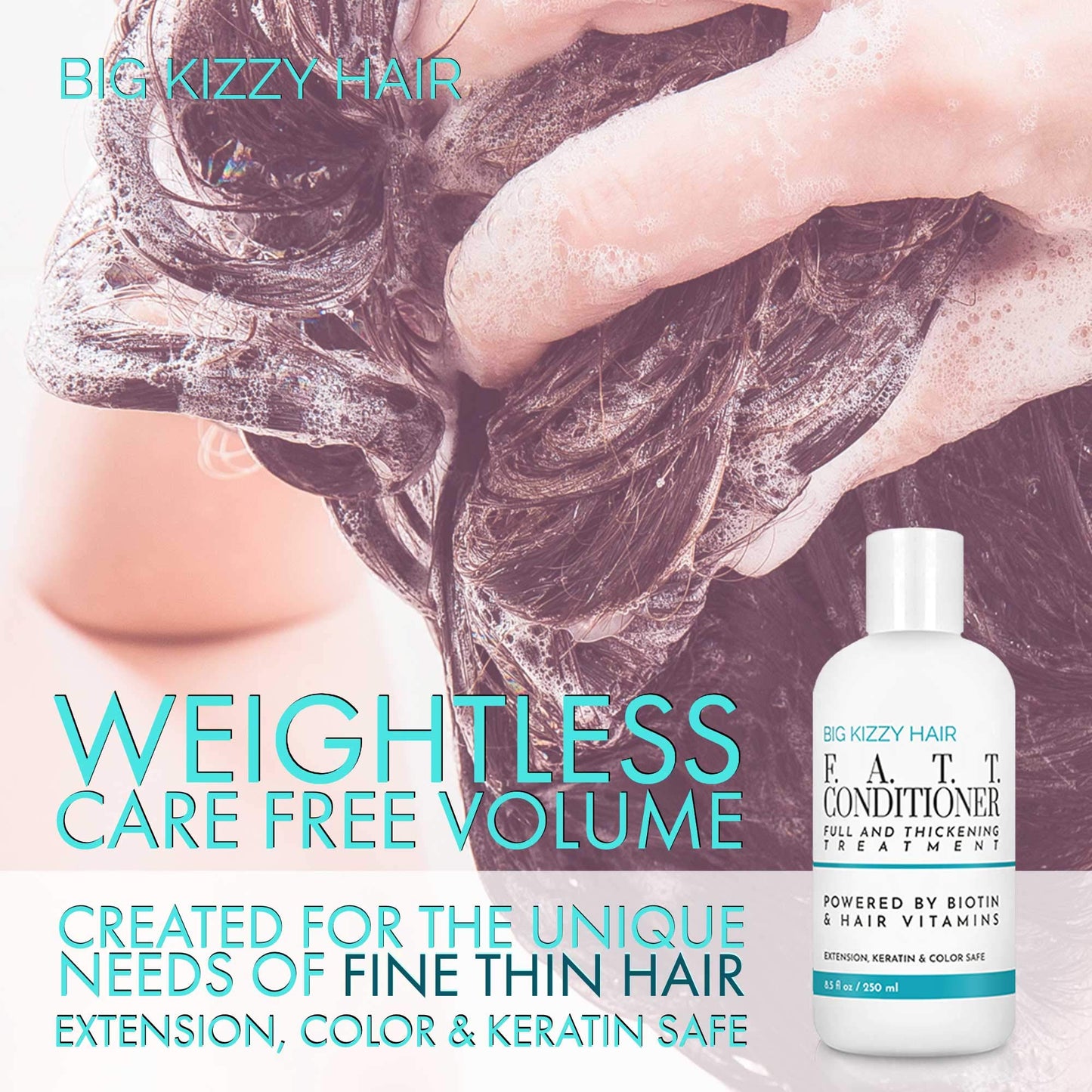 Volumizing Biotin Shampoo Set of 2, 8.5oz - Color, Keratin Treatment, Hair Extension Safe. Sulfate, Paraben & Oil Free, Body Building, Thickening