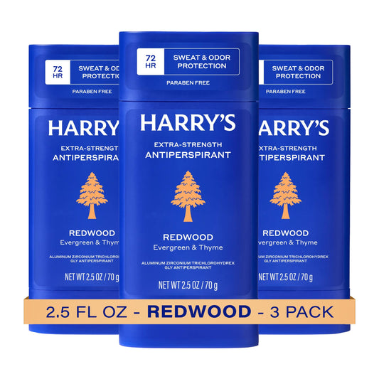 Harry's Extra-Strength Antiperspirant Deodorant, Sweat & Odor Control Antiperspirant for Men, Redwood, 2.5 oz Pack of 3 Beauty and Personal Care Harry's