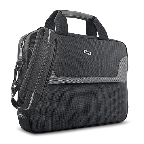Solo New York Briefcase - Laptop Carrying Bag for Women & Men, Brief for Travel & Work, Full Length Front Pocket, Adjustable Shoulder Strap, Fits 14"