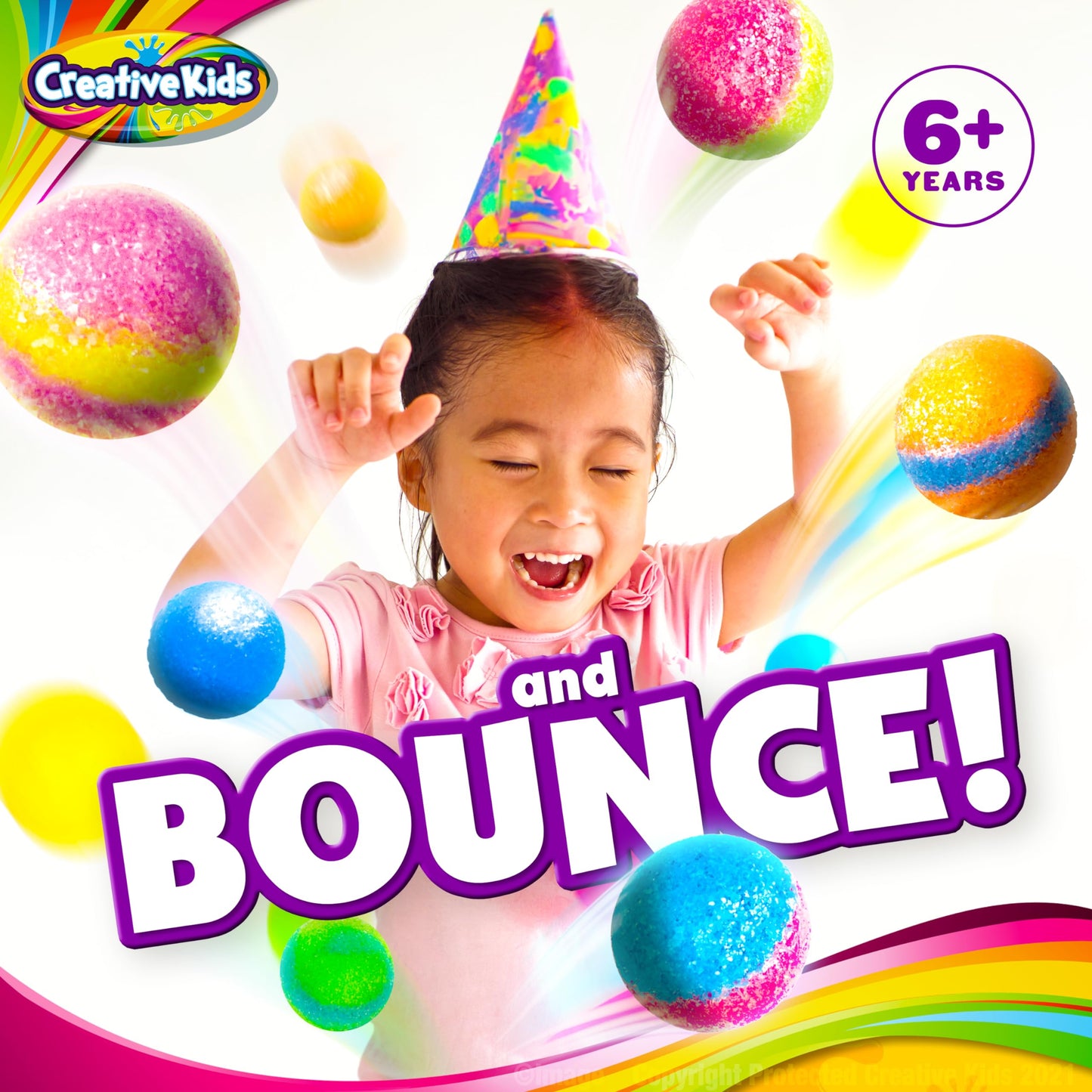 Creative Kids Magic Bouncy Balls Kit – DIY STEM Science Toy with 25 Colorful Crystal Powder Packs & 5 Molds – Makes Up to 43 Fun Bounce Balls for Kids