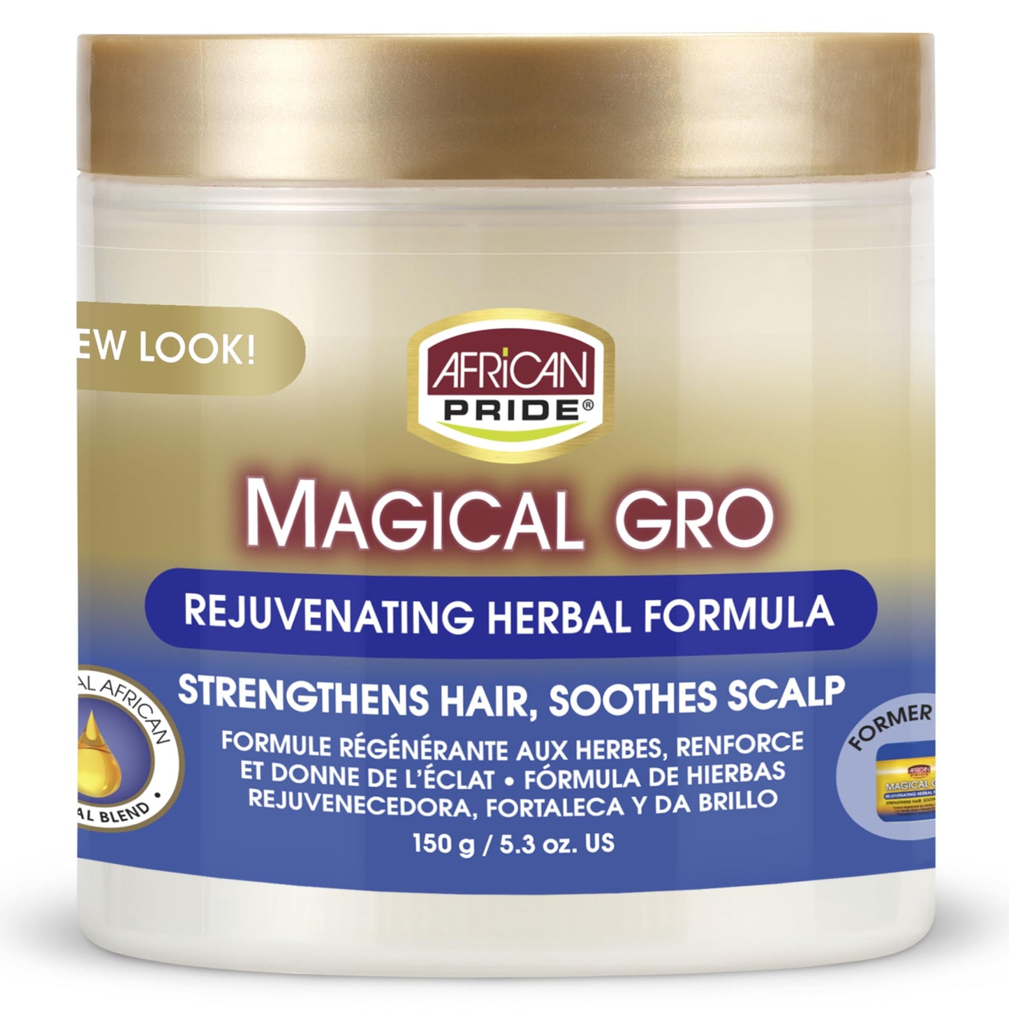 African Pride Magical Gro Rejuvenating Herbal Formula Strengthens & Shines 5.3 Oz.