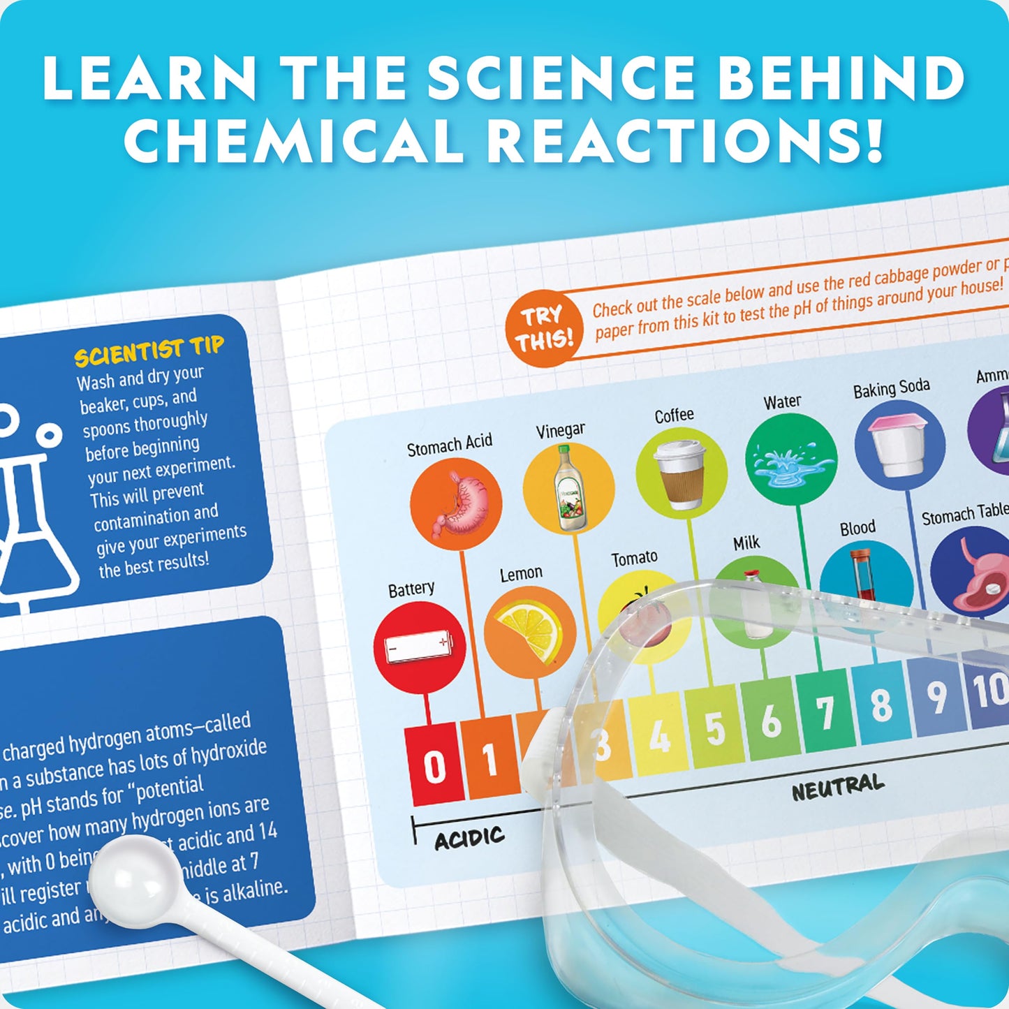 NATIONAL GEOGRAPHIC Amazing Chemistry Set – 100+ Science Experiments, Crystal Growing & Reactions, STEM Chemistry Kit for Kids, Boys & Girls