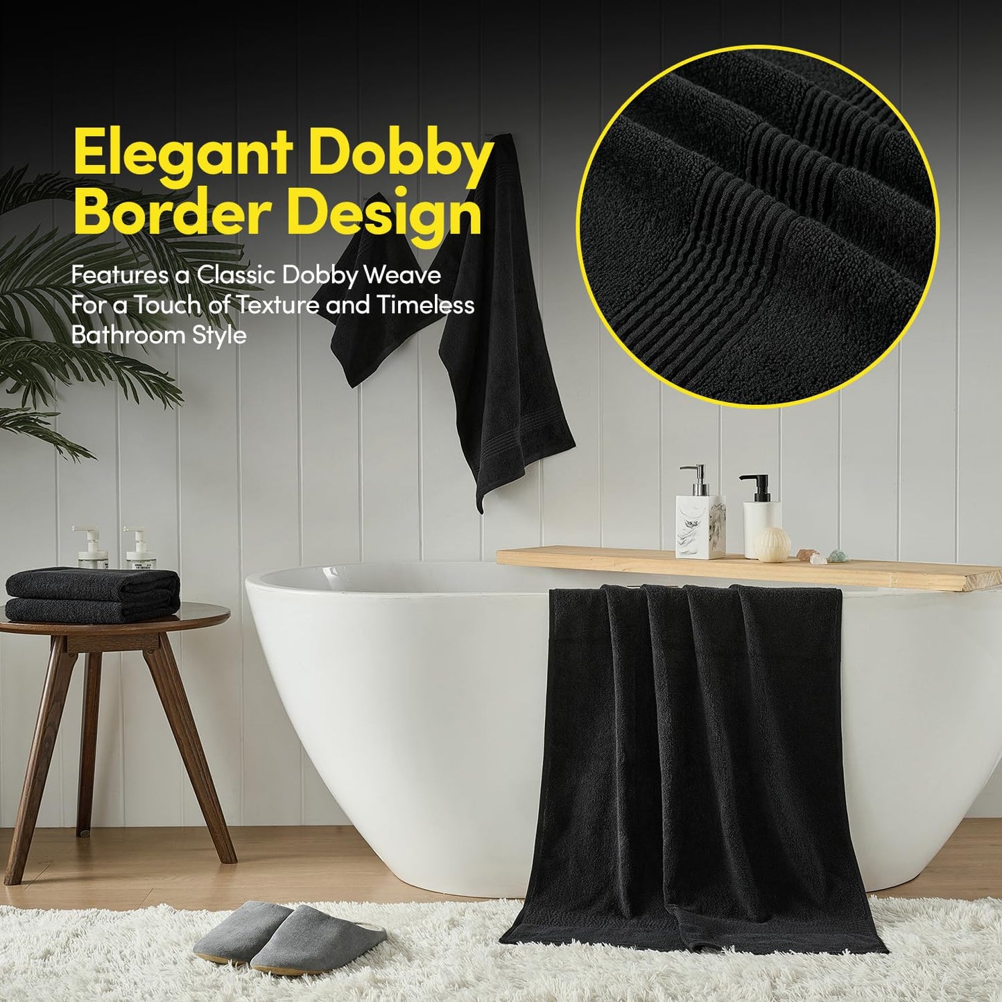 Bath Towels 8 Piece Towel Set - 100% Combed Cotton - Bath + Hand + Washcloths - Oeko-TEX Certified Soft & Absorbent Towels with Durable…