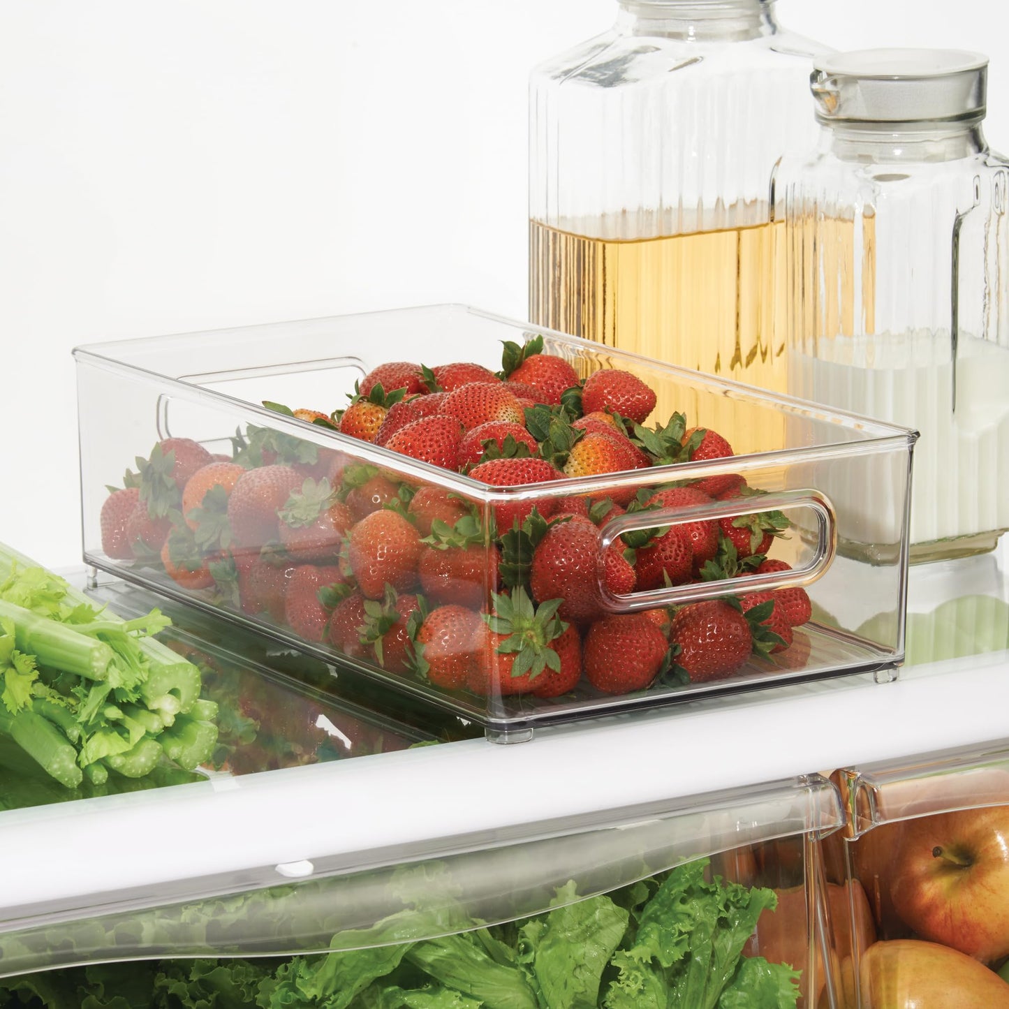 iDesign Stackable Fridge Bin - Storage Bin for Freezer or Pantry Organization, Clear, Made in USA