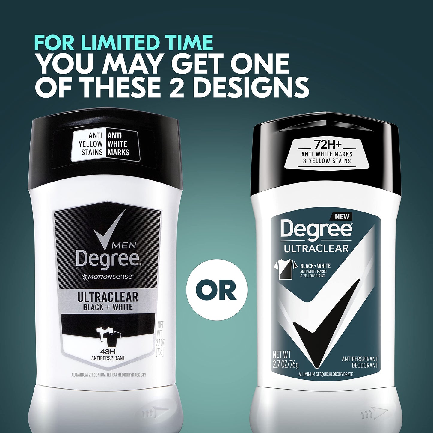 Degree Men UltraClear Antiperspirant Deodorant Black+White 2 Count 72-Hour Sweat & Odor Protection Antiperspirant For Men With MotionSense Technology Beauty and Personal Care Degree