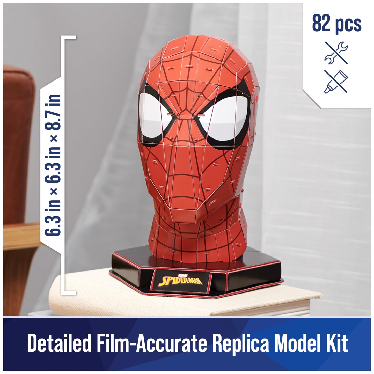 4D Build, Marvel Spider-Man 3D Puzzle Model Kit with Stand 82 Pcs | Spider-Man Desk Decor | Building Toys | 3D Puzzles for Adults & Teens 12+