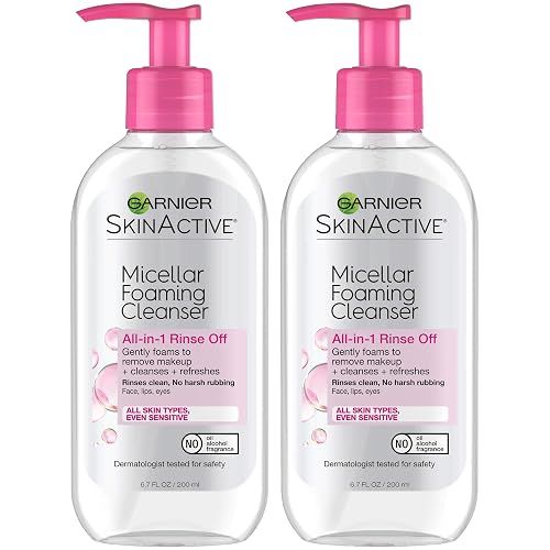 Garnier SkinActive Micellar Foaming Face Wash, 6.7 Fluid Ounce (Pack of 2)