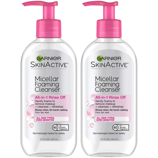 Garnier SkinActive Micellar Foaming Face Wash, 6.7 Fluid Ounce (Pack of 2) Beauty & Personal Care Garnier