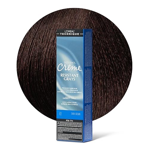 L'OREAL TECHNIQUE Excellence Crème Resistant Grays Permanent Hair Color - Max Coverage on Resistant Grays, Rich Crème No-Drip Formula & Patented Gray