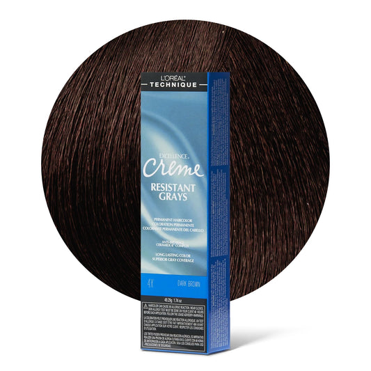 L'OREAL TECHNIQUE Excellence Crème Resistant Grays Permanent Hair Color - Max Coverage on Resistant Grays, Rich Crème No-Drip Formula & Patented Gray