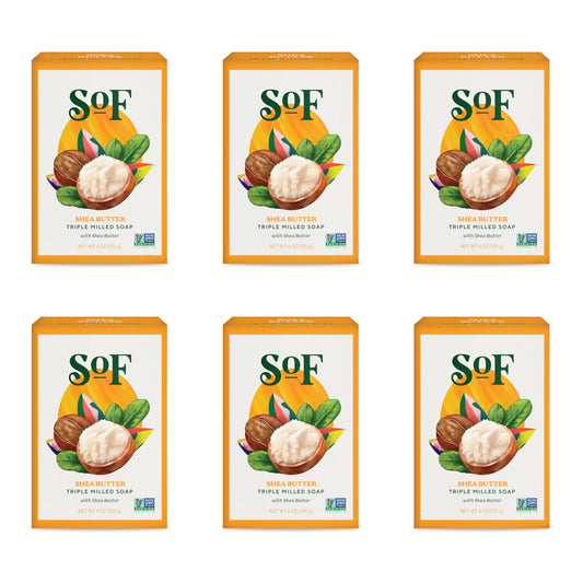 South Of France SoF Triple Milled Bar Soap - With Coconut Oil & Organic Shea Butter- Vegan & Non GMO- Free From Phthalates, Sulfates & Parabens- Shea Beauty & Personal Care South Of France