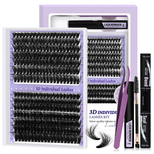 B&Qaugen Lash Clusters Natural Cluster Eyelash Extensions 144 PCS Eyelash Clusters D Curl Z01 Superfine Band Individual Lashes for Beginners Beauty and Personal Care B&Qaugen Default Title