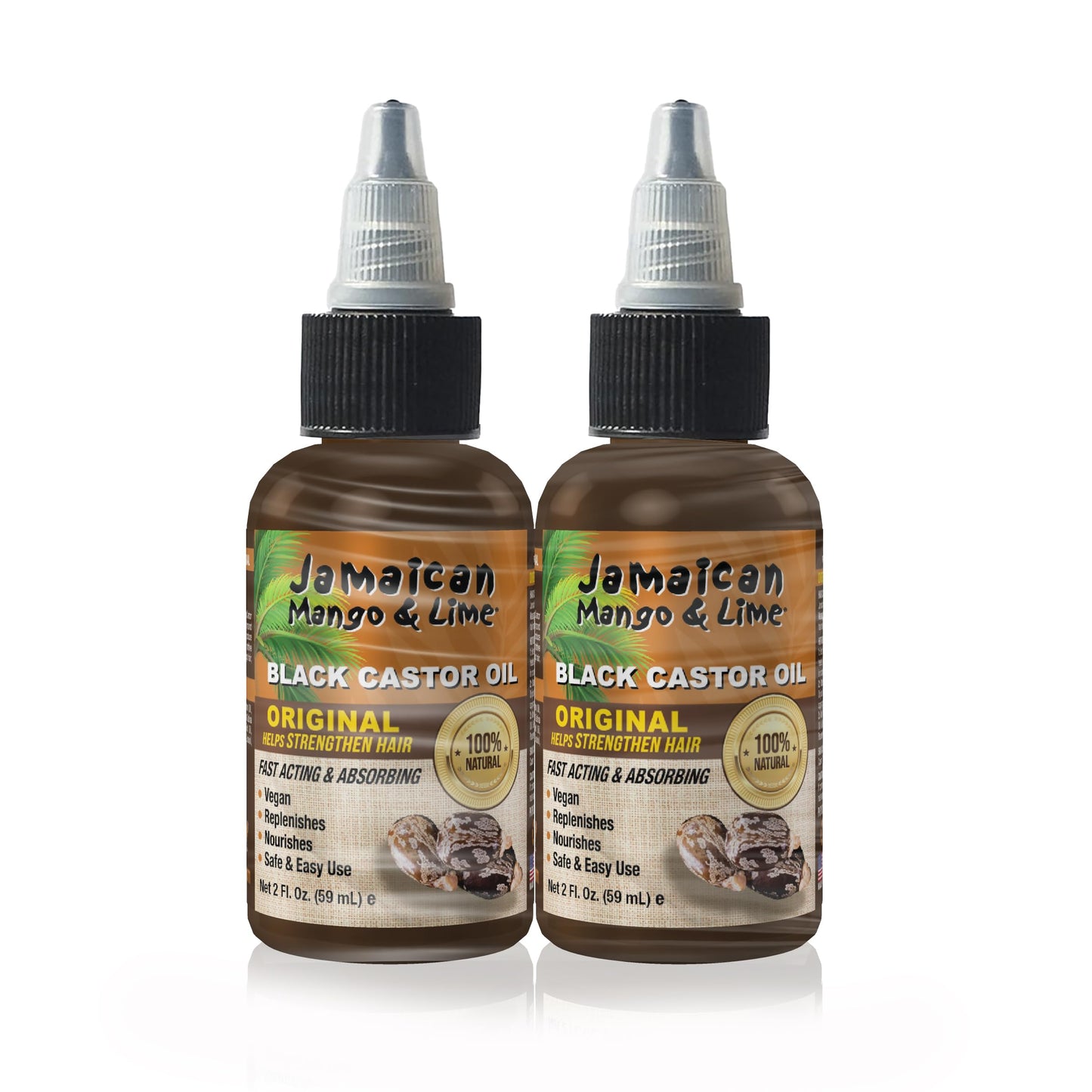 Jamaican Mango & Lime Black Castor Oil Original - Strength & Shine - Lightweight Hair & Scalp Oil for Locs, Braids, Twists & Natural Hair - (2 fl oz