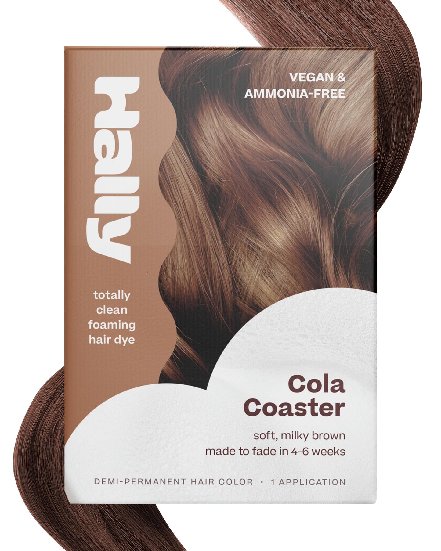 Hally Hair Color Cloud - Demi-Permanent Hair Color Foam in Cola | Lasts Up to 25 Washes | Ammonia-Free | No Bleach | 4 fl oz