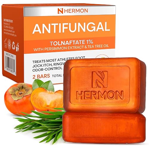 Hermon Antifungal Soap Bar: Antifungal Soap Treatment for Ringworm, Jock Itch & Athlete’s Foot with Tea Tree Oil - Medicated Odor-Neutralizing Beauty & Personal Care Hermon