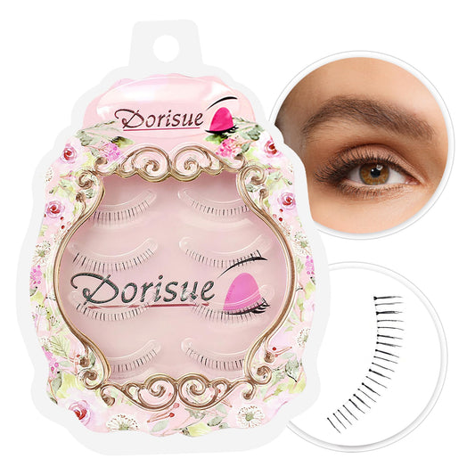 Dorisue Bottom False Eyelashes - Natural Lower Lashes 4-5mm for Under Eye Enhancement, Professional Makeup Artist Choice, 4 Pairs (E1)