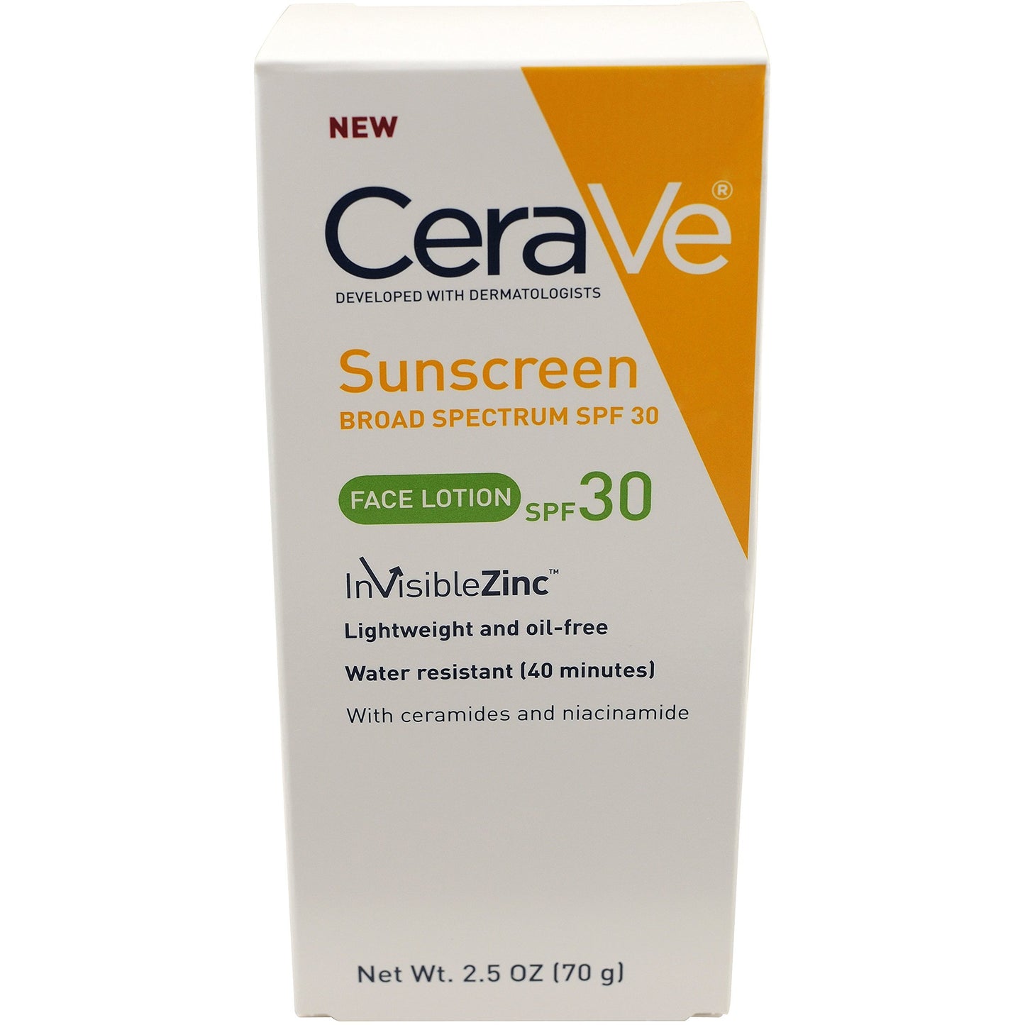 CeraVe Sunscreen Face Lotion SPF 30 2.5 oz with Zinc Oxide, Niacinamide and Ceramides for Broad Spectrum Sun Protection