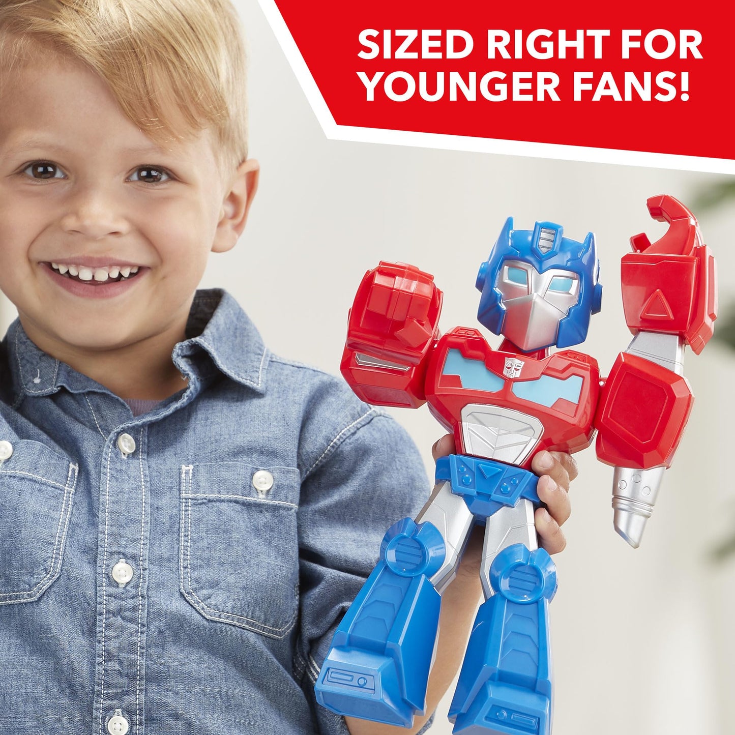 Transformers Optimus Prime Mega Mighties 10" Action Figure, Toys for Kids Ages 3 & Up (Amazon Exclusive)