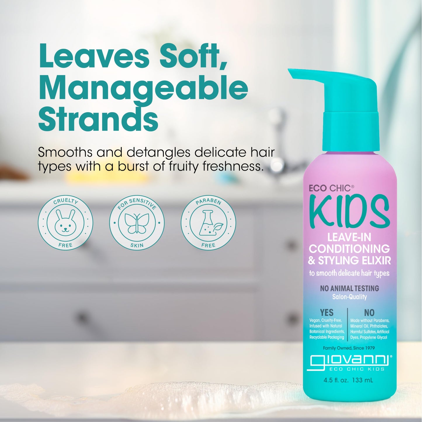 Giovanni Cosmetics Kids Leave In Cond, 4.5 fl oz
