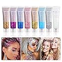 8 Color Body Glitter,Face Glitter Gel,Hair Glitter,Self Adhesive Glitter Gel,Chunky Glitter Festival Accessories,Cosmetic Glitter Makeup