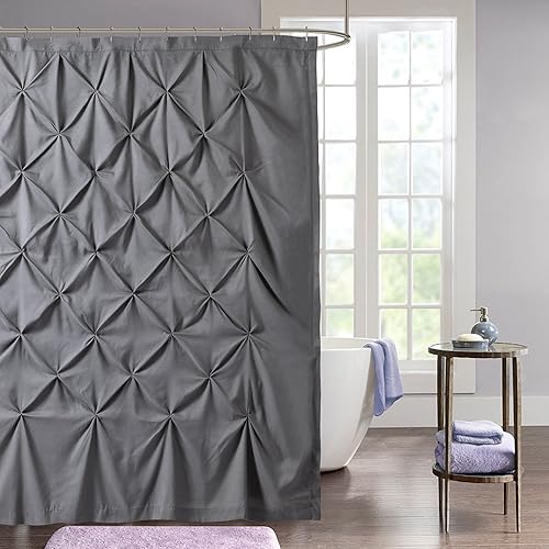 Sweet Home Collection PINTCK-SC-Gry Fabric Shower Curtain, 70" x 72", Gray(Pack of 1)