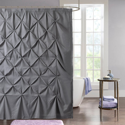 Sweet Home Collection PINTCK-SC-Gry Fabric Shower Curtain, 70" x 72", Gray(Pack of 1)
