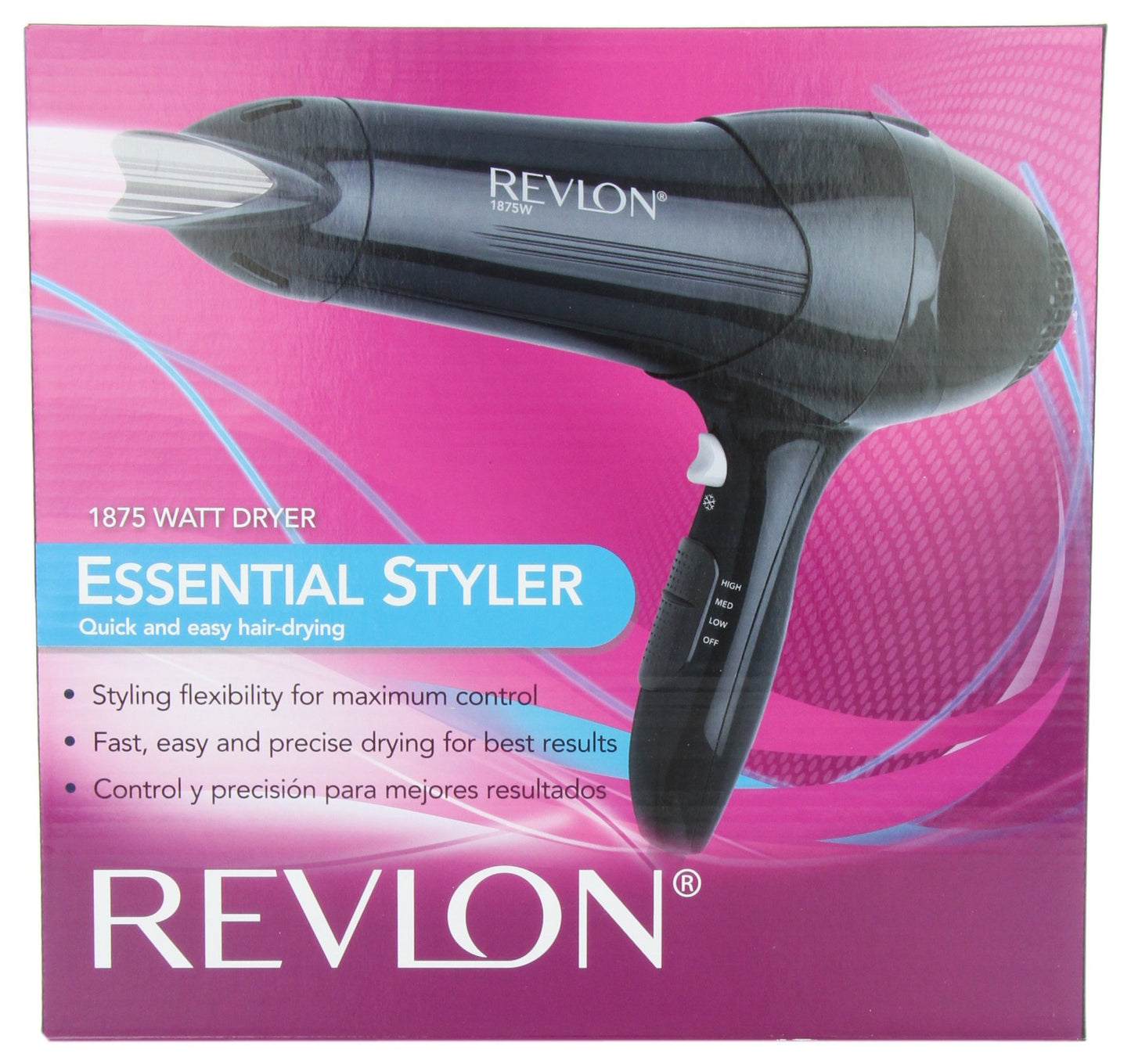 Revlon 1875W Lightweight Hair Dryer | For Easy Smooth Styling (Black)
