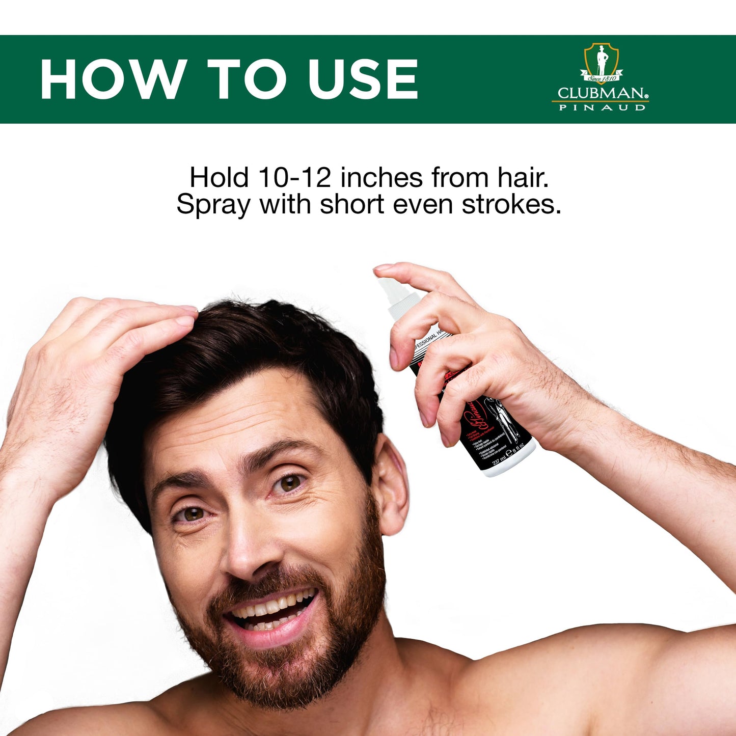 Clubman Supreme Non Aerosol Hairspray - Extra Hold Styling & Grooming Hair Spray for Men with Panthenol, 8 fl oz