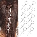 10-Piece Gold & Silver Alloy Hair Clips, Hair Accessories for Braids with Butterfly Charms, Braid Clips with Crystal Accents, Hair Jewelry Hair Cuffs