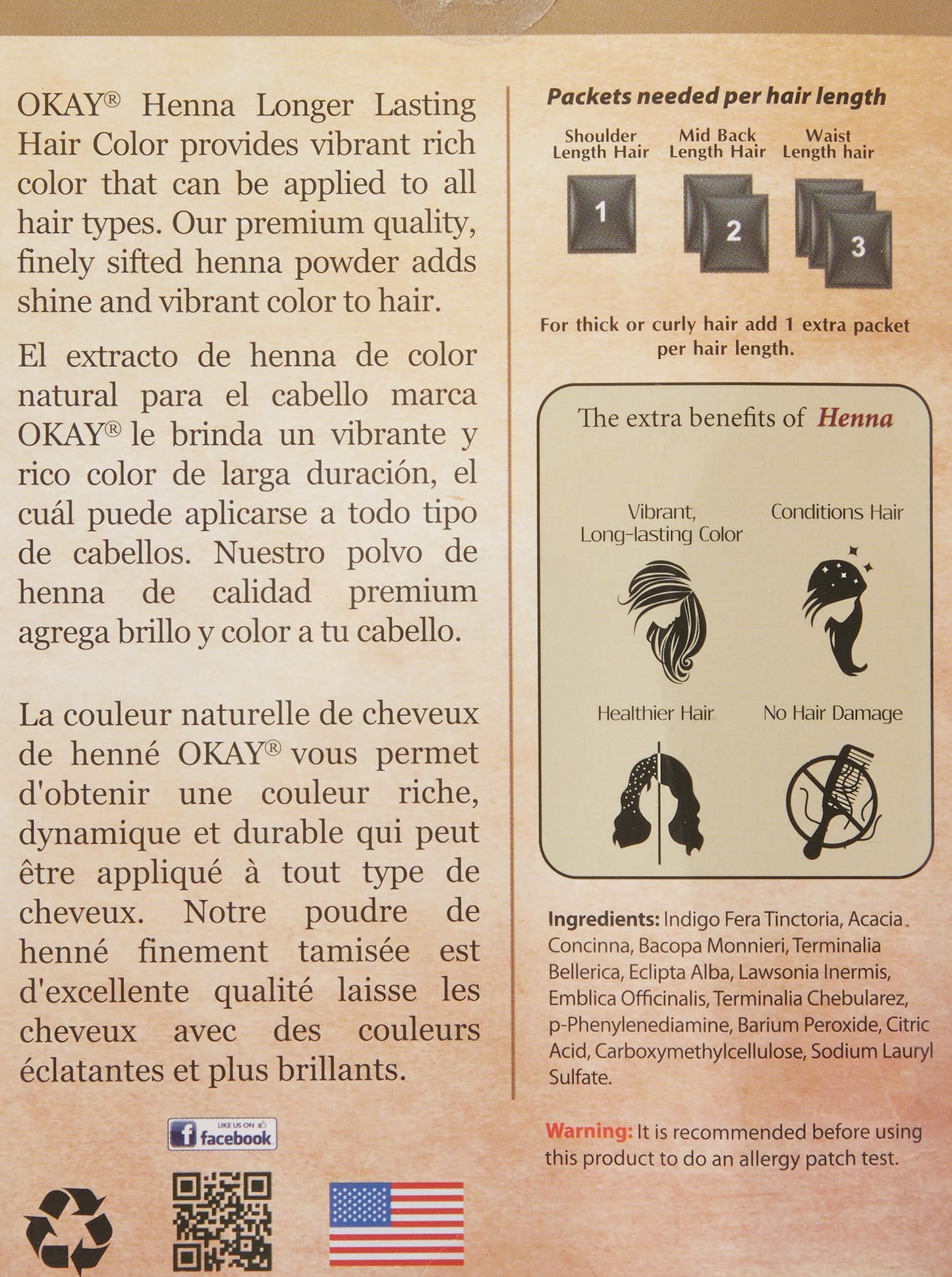 OKAY Pure Naturals Henna Hair Dye - Natural Black Henna Hair Dye with Indigo for Men and Women, Powder to Cover Gray Color, Beard Tint, Easy to Use Coloring - Black, 2 oz (Pack of 1)