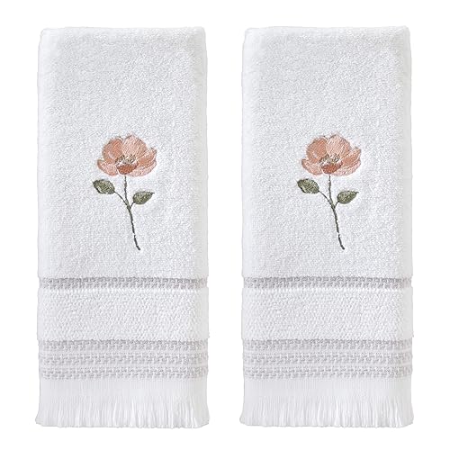 SKL HOME by Saturday Knight Ltd. - U1108010830203 Misty Floral 2-Piece Hand Towel Set, White