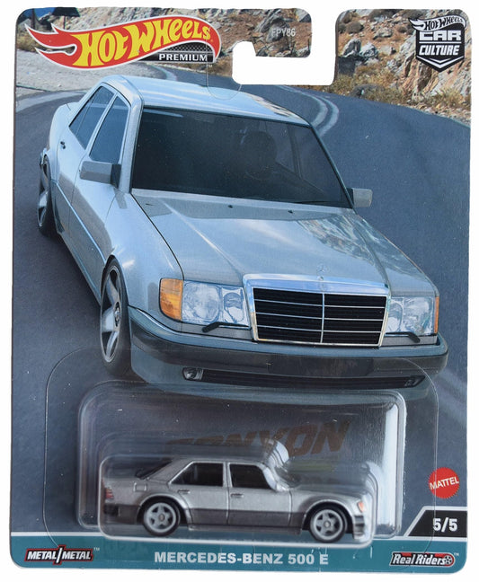 Hot Wheels Mercedes Benz 500 E, Canyon Warriors Car Culture 5/5 [Silver/Gray]
