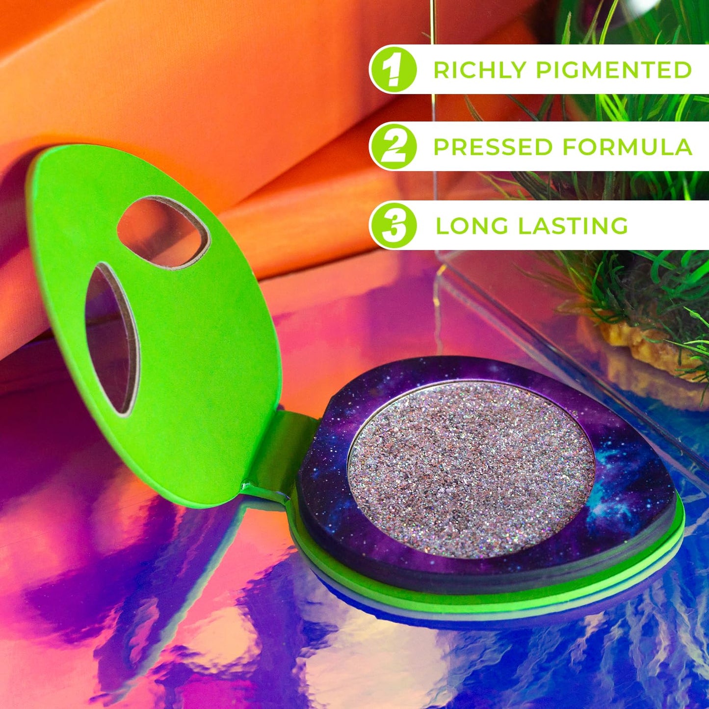 Profusion Cosmetics UFO Body Glitter, Chunky & Fine Pressed Glitter for Face & Body, Long-Lasting Multi-Purpose Sparkly Makeup for Festivals, Parties