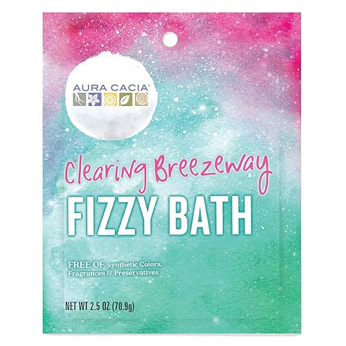 Aura Cacia Clearing Breezeway Fizzy Bath | GC/MS Tested for Purity | 2.5 oz (70.9g)