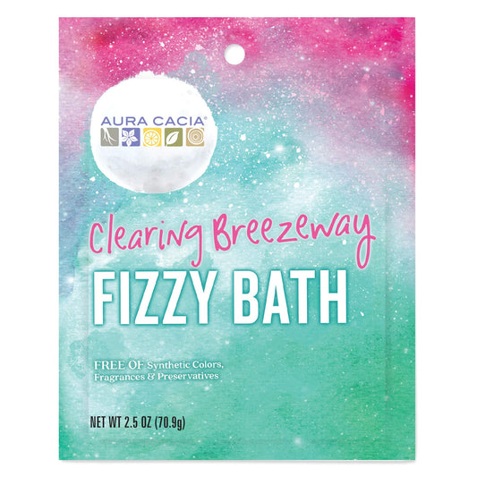Aura Cacia Clearing Breezeway Fizzy Bath | GC/MS Tested for Purity | 2.5 oz (70.9g)