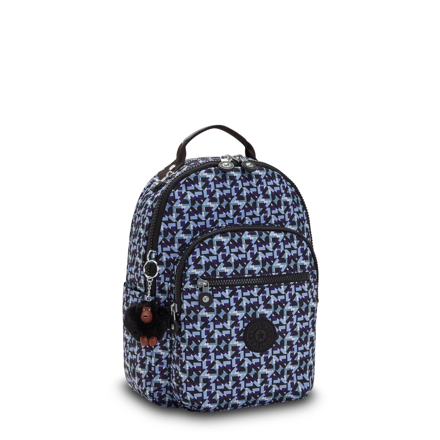 Kipling Women's Seoul Small Backpack, Durable, Padded Shoulder Straps with Tablet Sleeve, Dazzling Geos, 10.5''L x 13.75''H x 6.75''D (KI56110IS)