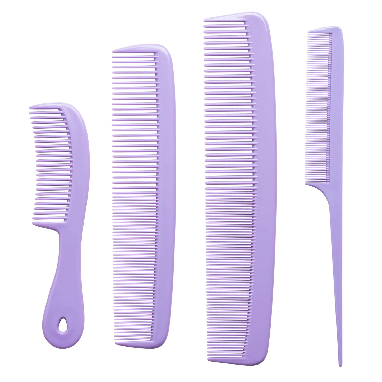 Mars Wellness 4 Piece Professional Comb Set Lavender - USA MADE - Fine Pro Tail, Dresser Hair Comb Styling Comb - Premium Grade for Men and Women Beauty and Personal Care MARS WELLNESS Default Title