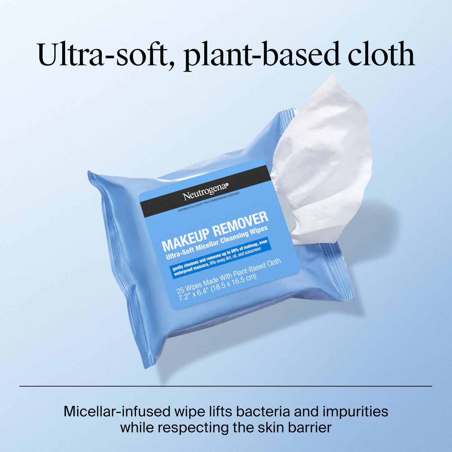 Neutrogena Makeup Remover Wipes, Daily Facial Cleanser Towelettes, Gently Cleanse and Re-move Oil & Waterproof Makeup, Alcohol-Free Makeup Wipes, 21