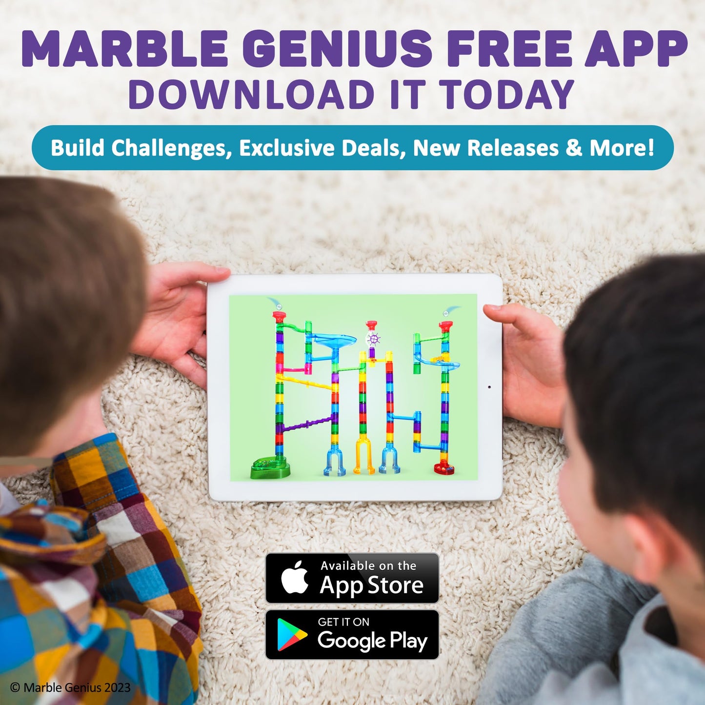 Marble Genius Marble Run 150pcs – Maze Track Building Toy with 65 Glass Marbles & 85 Translucent Pieces for Kids Ages 4-8, Teens & Adults