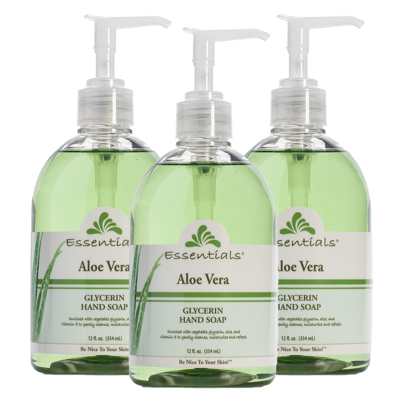 Essentials Glycerin Liquid Hand Soap, Aloe Vera, 12-Fluid Ounce, Pack of 3 Beauty & Personal Care Clearly Natural